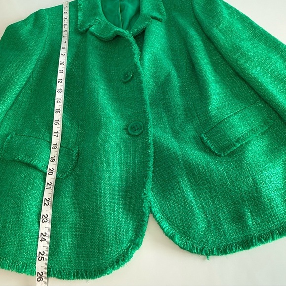 Lafayette 148 Shamrock Tweet Blazer Women Plus Size 14 Preppy Career Formal - Picture 11 of 14